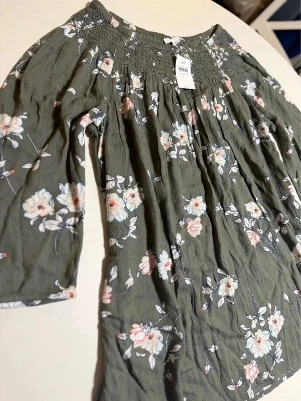 J. Jill green floral tunic top NWT